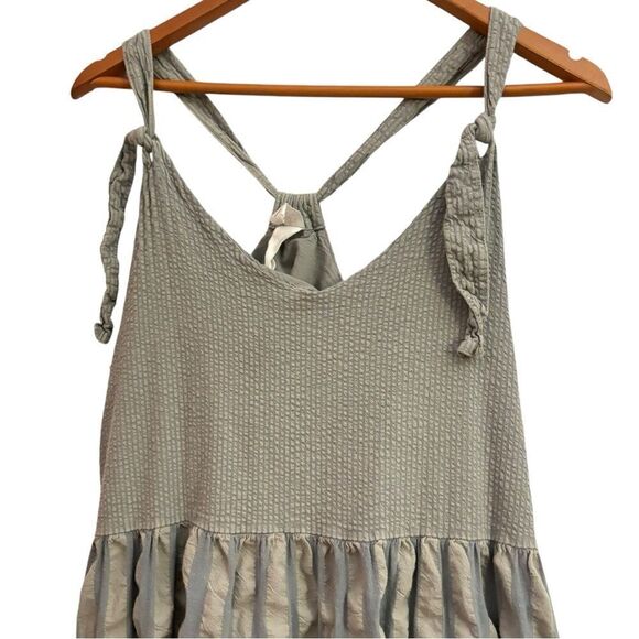 Amadi Women’s Grey Boho Hippie Tiered Flowy Minimalist Lagenlook Maxi Dress Med - Picture 4 of 13